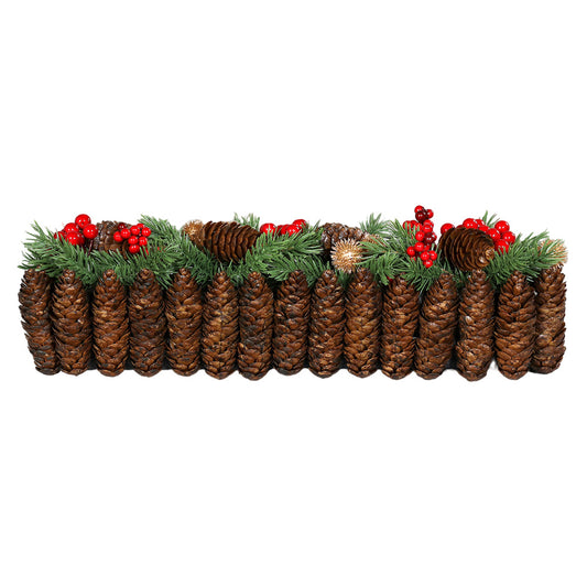Aranjament Winter Dream, verde/maro, 45x13 cm - SIMONA'S CHRISTMAS