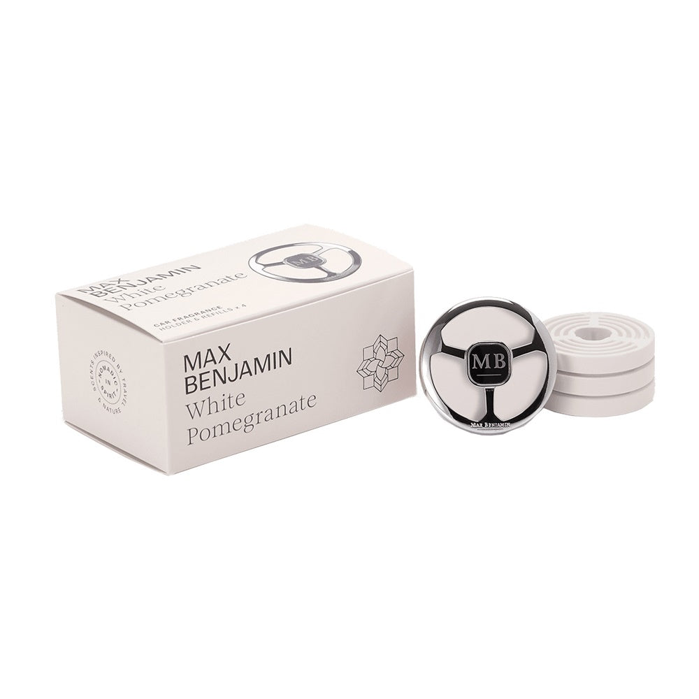 Aromatizator pentru masina cu 4 rezerve, White Pomegranate, colectia Car Fragrance - MAX BENJAMIN Aromatizator pentru masina cu 4 rezerve, White Pomegranate, colectia Car Fragrance - MAX BENJAMIN