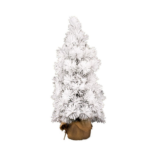 Brad in ghiveci, alb, Flocked Inverness, 60 cm  - SIMONA'S CHRISTMAS