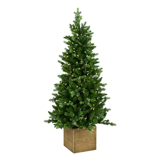 Brad in ghiveci Erskine, verde, 200 leduri, 137 cm, SIMONA'S CHRISTMAS