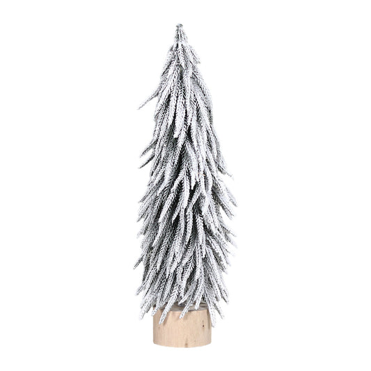 Bradut inzapezit Colter, alb, 46 cm - SIMONA'S CHRISTMAS