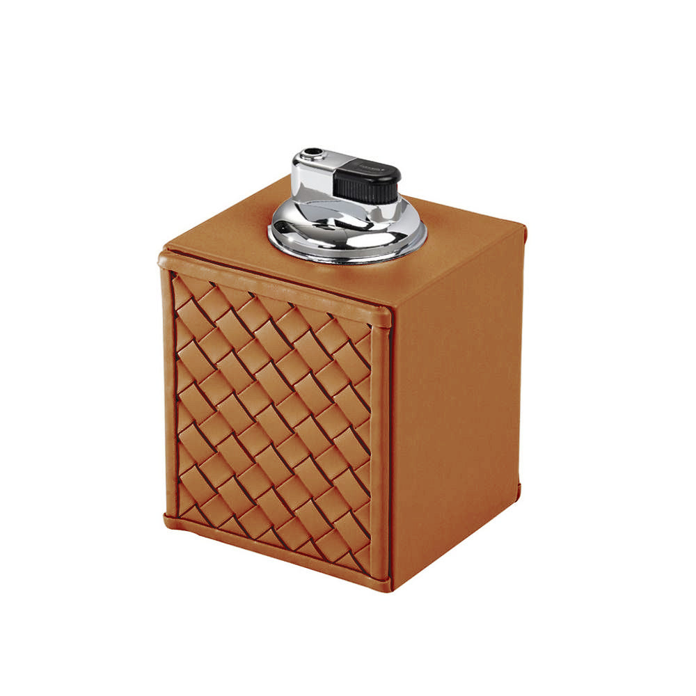 Bricheta de masa, din piele orange, 9 cm, Nereo - RIVIERE Bricheta de masa, din piele orange, 9 cm, Nereo - RIVIERE