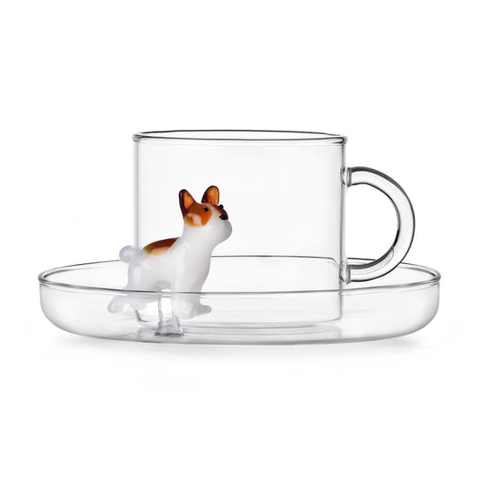 Ceasca pentru ceai si farfurie, French Bulldog, Dogs by Alessandra Baldereschi - ICHENDORF