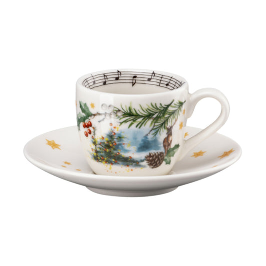 Ceasca si farfurie pentru espresso, 80 ml, Peisaj de iarna, Sammel - HUTSCHENREUTHER