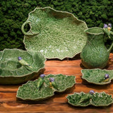 Vas ceramic cu pasare albastra, 19 cm, Cineraria - BORDALLO PINHEIRO Vas ceramic cu pasare albastra, 19 cm, Cineraria - BORDALLO PINHEIRO