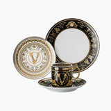 Ceasca pentru espresso si farfurie, Virtus Gala Black - VERSACE Ceasca pentru espresso si farfurie, Virtus Gala Black - VERSACE