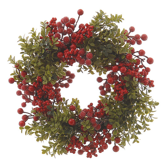 Coronita decorativa Beathag, verde/rosu, 45 cm - SIMONA'S CHRISTMAS