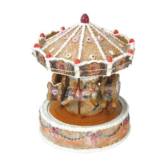 Cutie muzicala Carousel, maro, 16 cm, SIMONA'S CHRISTMAS