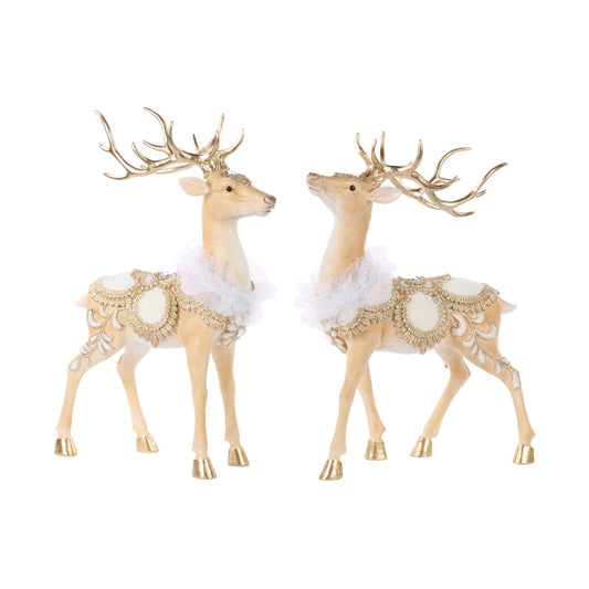 Decoratiune Cerb Regal, crem/auriu, 47 cm - SIMONA'S CHRISTMAS