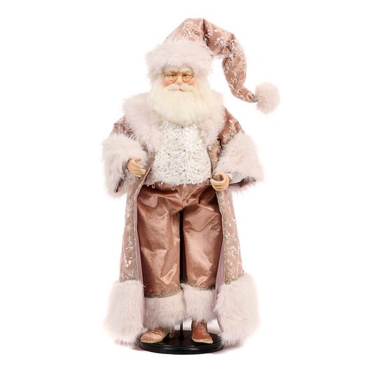 Decoratiune Mos Craciun, alb/roz, 84 cm, SIMONA'S CHRISTMAS