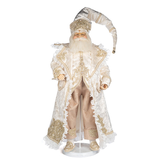 Decoratiune Mos Craciun Alcott, crem, 80 cm - SIMONA'S CHRISTMAS