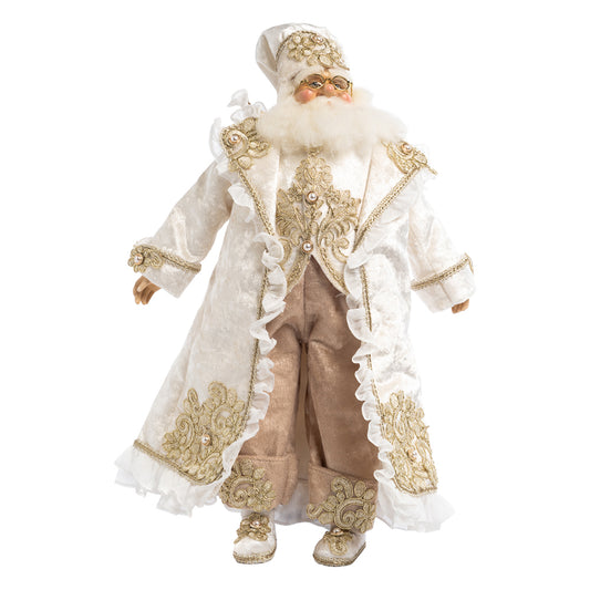 Decoratiune Mos Craciun Alder, crem, 45 cm - SIMONA'S CHRISTMAS