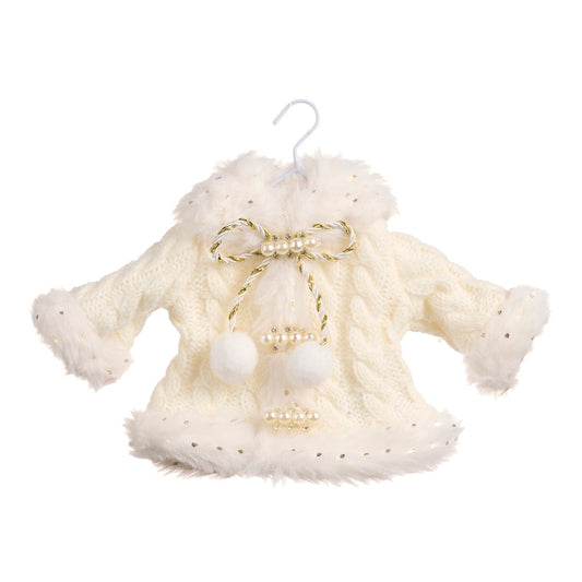 Decoratiune Pulover, alb/crem, 19 cm - SIMONA'S CHRISTMAS