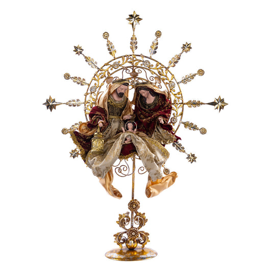 Decoratiune Scena nastere Stea, burgundy/auriu, 69 cm - SIMONA'S CHRISTMAS
