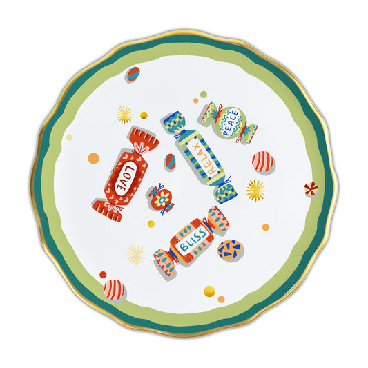 Farfurie bread and butter, portelan, 16 cm, Mamma Mia Xmas Candy - BACI MILANO