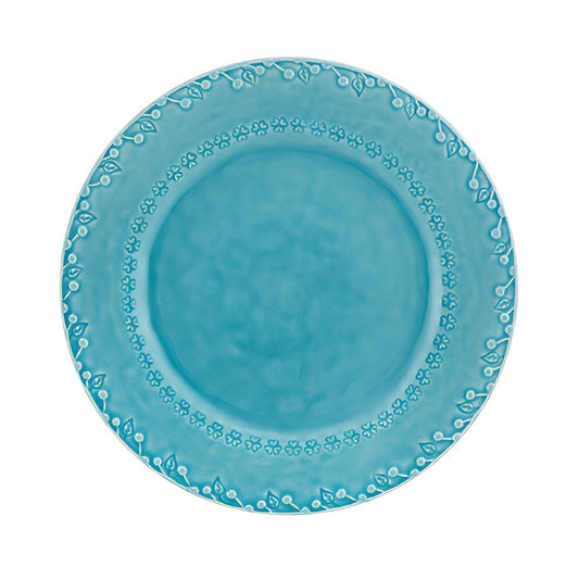 Farfurie pentru cina, albastru, 29 cm, Flora - BORDALLO PINHEIRO