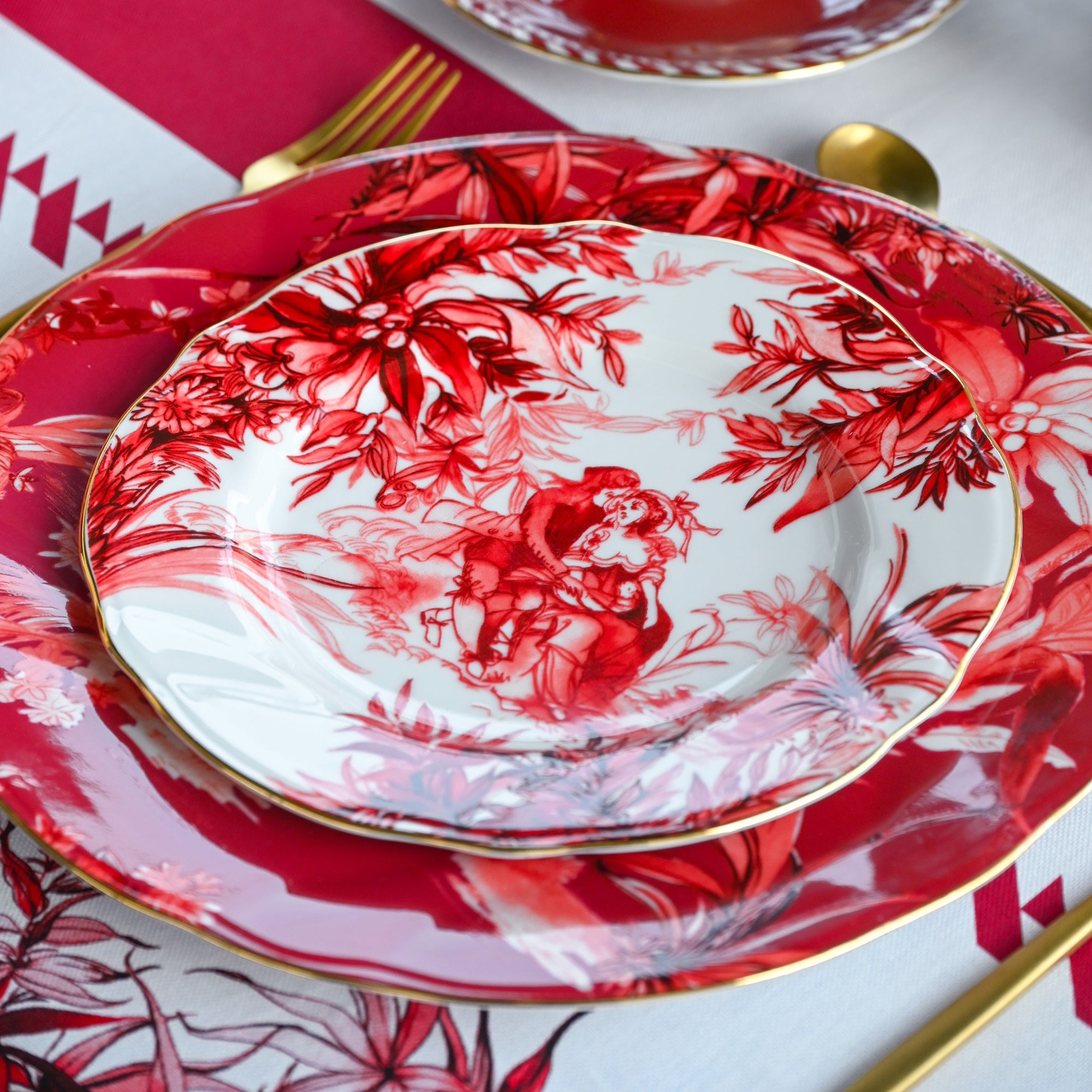 Farfurie pentru desert, portelan, 19.5 cm, Le Rouge - BACI MILANO Farfurie pentru desert, portelan, 19.5 cm, Le Rouge - BACI MILANO