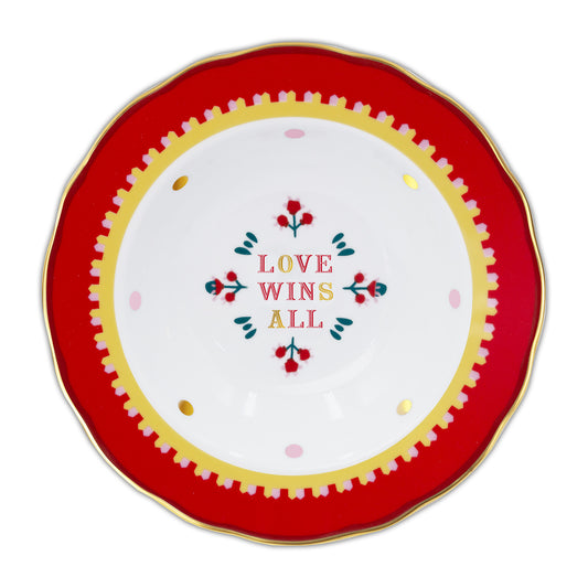 Farfurie pentru supa, portelan, 22 cm, Mamma Mia Xmas Love wins all - BACI MILANO