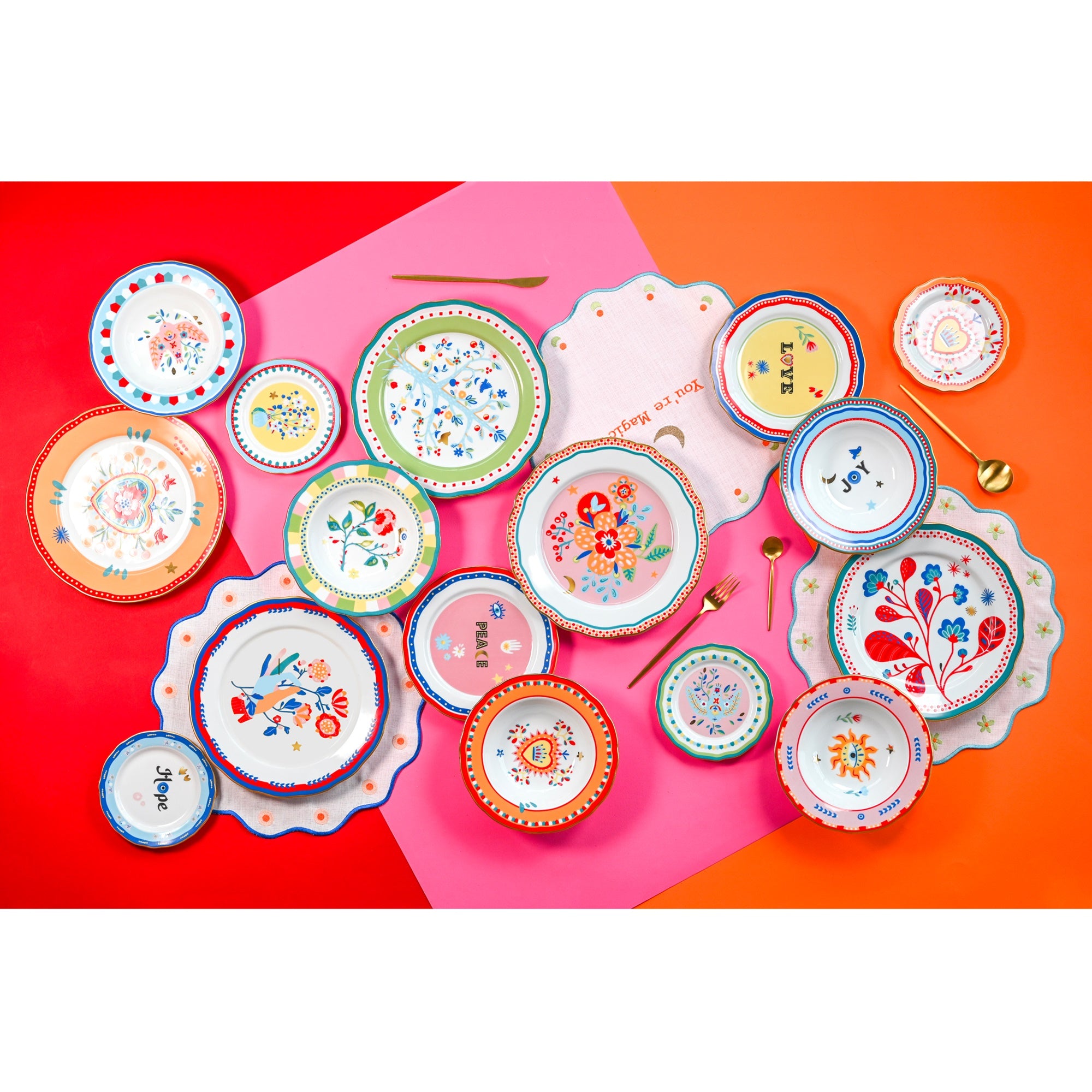 Farfurie pentru desert, portelan, 22 cm, Mamma Mia Peace - BACI MILANO Farfurie pentru desert, portelan, 22 cm, Mamma Mia Peace - BACI MILANO