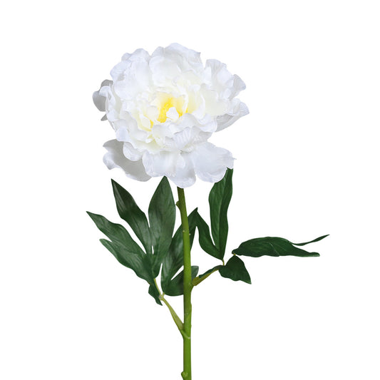 Floare decorativa Bujor, crem, 62 cm - SIMONA'S COLLECTION