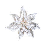 Floare decorativa Craciunita cu sclipici, alb, 22 cm - SIMONA'S CHRISTMAS Floare decorativa Craciunita cu sclipici, alb, 22 cm - SIMONA'S CHRISTMAS