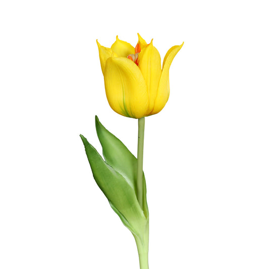 Floare decorativa Lalea Lily, galben, 24 cm - SIMONA'S COLLECTION