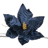 Floare decorativa pentru brad, Craciunita Acton, albastru/auriu, 30 cm, SIMONA'S CHRISTMAS Floare decorativa pentru brad, Craciunita Acton, albastru/auriu, 30 cm, SIMONA'S CHRISTMAS