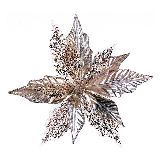 Floare decorativa pentru brad, Filigree, auriu, 22 cm - SIMONA'S CHRISTMAS