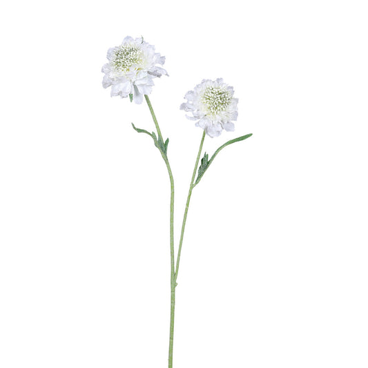 Floare decorativa Scabiosa, alb, 64 cm - SIMONA'S COLLECTION