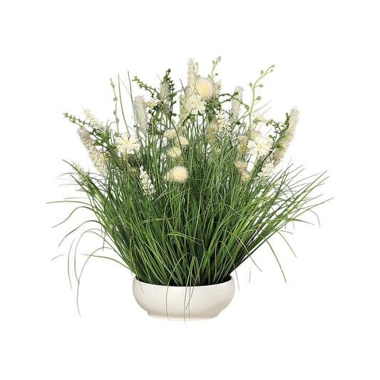 Flori de camp in ghiveci, crem, 50 cm - SIMONA'S COLLECTION