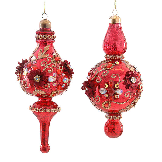 Glob decorativ Areli, rosu/auriu, 20 cm - SIMONA'S CHRISTMAS