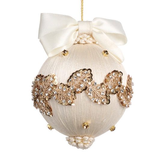 Glob decorativ Arundel, crem/auriu, 10 cm - SIMONA'S CHRISTMAS