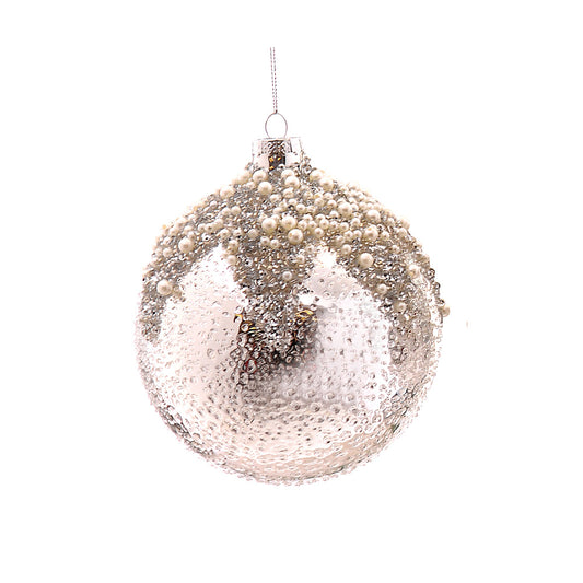 Glob decorativ cristalin, argintiu, 10 cm - SIMONA'S CHRISTMAS