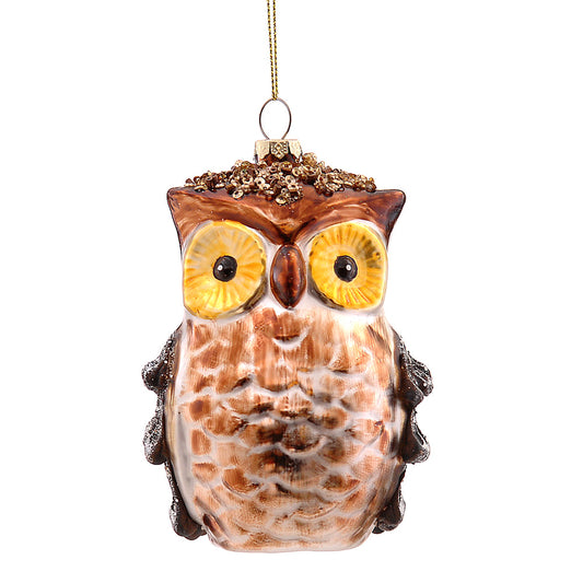 Ornament pentru brad, Bufnita Whoohey, maro, 13 cm, SIMONA'S CHRISTMAS