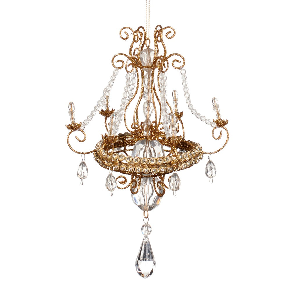 Ornament pentru brad, Candelabru Brent, auriu, 22 cm - SIMONA'S CHRISTMAS Ornament pentru brad, Candelabru Brent, auriu, 22 cm - SIMONA'S CHRISTMAS