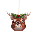 Ornament pentru brad, Cap Ren, maro/rosu, 10 cm - SIMONA'S CHRISTMAS Ornament pentru brad, Cap Ren, maro/rosu, 10 cm - SIMONA'S CHRISTMAS