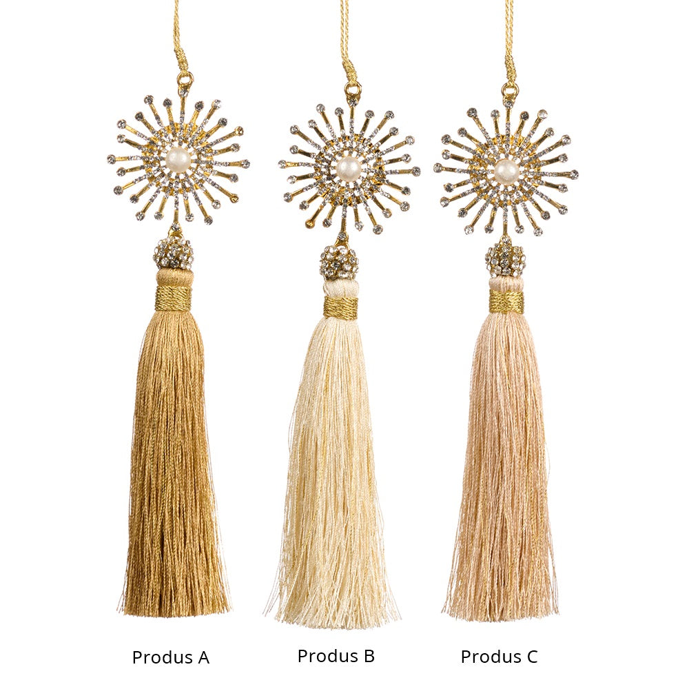 Ornament pentru brad, Ciucure Arley, crem/auriu, 20 cm - SIMONA'S CHRISTMAS Ornament pentru brad, Ciucure Arley, crem/auriu, 20 cm - SIMONA'S CHRISTMAS