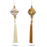 Ornament pentru brad, Ciucure Carlyle, crem/auriu, 19 cm - SIMONA'S CHRISTMAS Ornament pentru brad, Ciucure Carlyle, crem/auriu, 19 cm - SIMONA'S CHRISTMAS