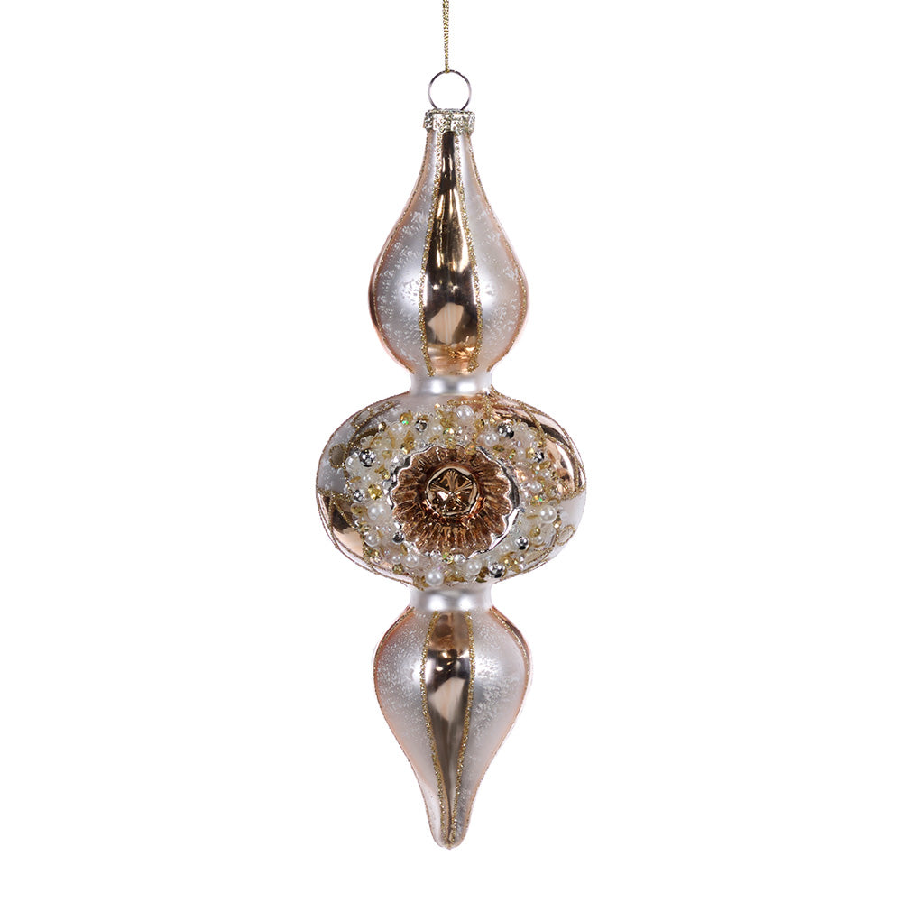 Ornament pentru brad, Finial Symphonie, crem/auriu, 20 cm - SIMONA'S CHRISTMAS Ornament pentru brad, Finial Symphonie, crem/auriu, 20 cm - SIMONA'S CHRISTMAS