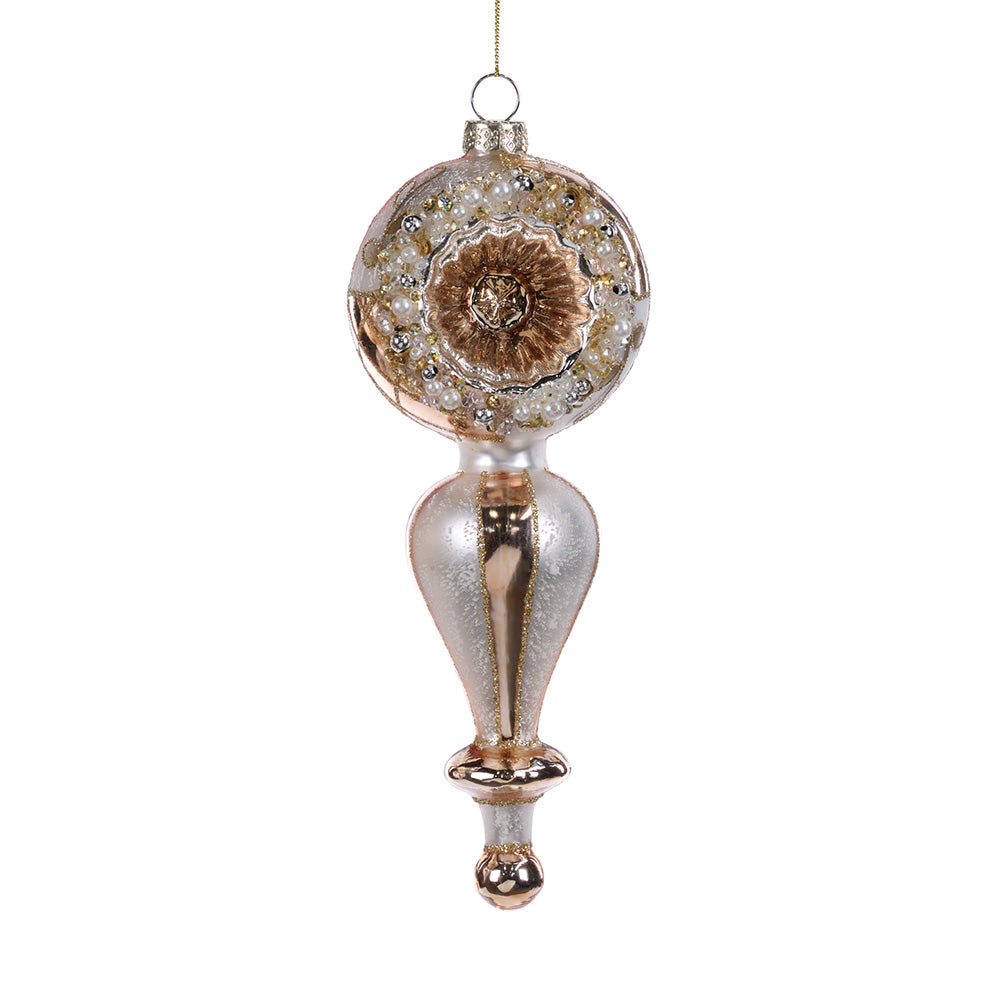 Ornament pentru brad, Finial Symphonie, crem/auriu, 20 cm - SIMONA'S CHRISTMAS Ornament pentru brad, Finial Symphonie, crem/auriu, 20 cm - SIMONA'S CHRISTMAS
