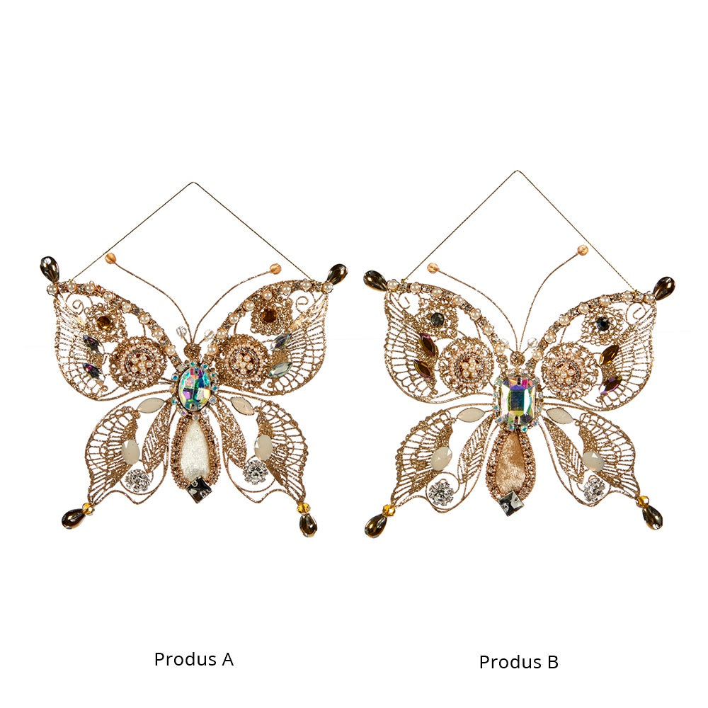 Ornament pentru brad, Fluture Firah, auriu, 18 cm, SIMONA'S CHRISTMAS Ornament pentru brad, Fluture Firah, auriu, 18 cm, SIMONA'S CHRISTMAS