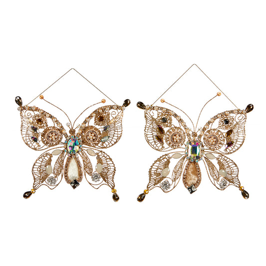 Ornament pentru brad, Fluture Firah, auriu, 18 cm, SIMONA'S CHRISTMAS