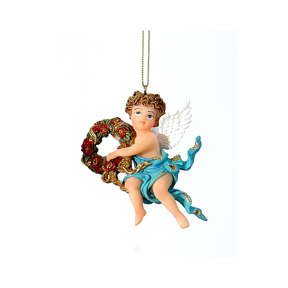 Ornament pentru brad, Heruvim Tirzah, rosu/verde/turcoaz, 9 cm - SIMONA'S CHRISTMAS Ornament pentru brad, Heruvim Tirzah, rosu/verde/turcoaz, 9 cm - SIMONA'S CHRISTMAS