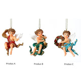 Ornament pentru brad, Heruvim Tirzah, rosu/verde/turcoaz, 9 cm - SIMONA'S CHRISTMAS Ornament pentru brad, Heruvim Tirzah, rosu/verde/turcoaz, 9 cm - SIMONA'S CHRISTMAS