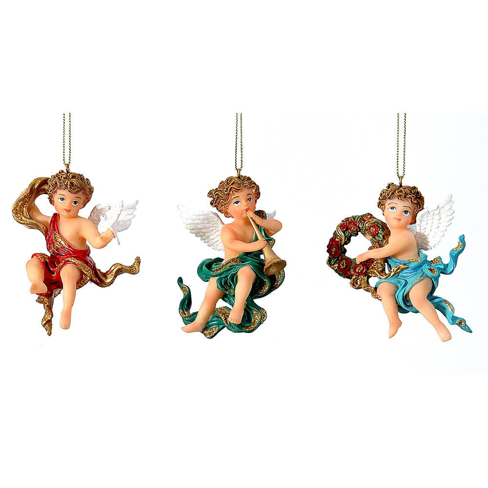 Ornament pentru brad, Heruvim Tirzah, rosu/verde/turcoaz, 9 cm - SIMONA'S CHRISTMAS Ornament pentru brad, Heruvim Tirzah, rosu/verde/turcoaz, 9 cm - SIMONA'S CHRISTMAS