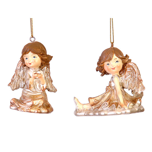 Ornament pentru brad, Ingeras, auriu, 6 cm - SIMONA'S CHRISTMAS