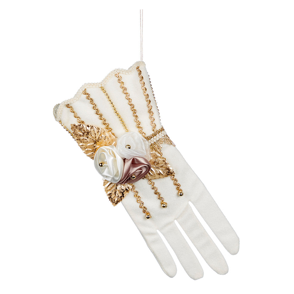 Ornament pentru brad, Manusa Floral, crem/auriu, 25 cm, SIMONA'S CHRISTMAS Ornament pentru brad, Manusa Floral, crem/auriu, 25 cm, SIMONA'S CHRISTMAS