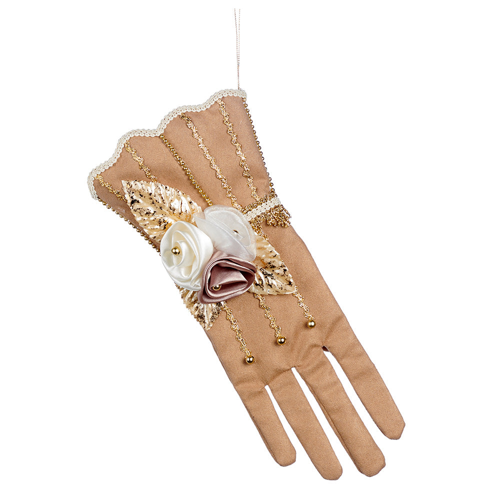 Ornament pentru brad, Manusa Floral, crem/auriu, 25 cm, SIMONA'S CHRISTMAS Ornament pentru brad, Manusa Floral, crem/auriu, 25 cm, SIMONA'S CHRISTMAS