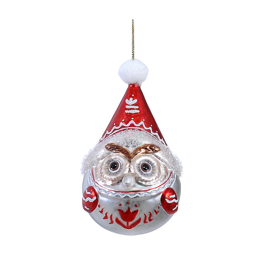 Ornament pentru brad, Mos Craciun/Bufnita, rosu/alb, 16 cm - SIMONA'S CHRISTMAS Ornament pentru brad, Mos Craciun/Bufnita, rosu/alb, 16 cm - SIMONA'S CHRISTMAS