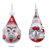 Ornament pentru brad, Mos Craciun/Bufnita, rosu/alb, 16 cm - SIMONA'S CHRISTMAS Ornament pentru brad, Mos Craciun/Bufnita, rosu/alb, 16 cm - SIMONA'S CHRISTMAS